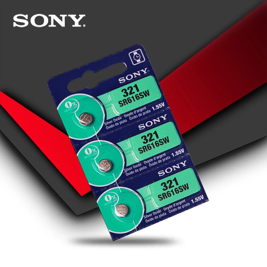 10 шт. Новинка sony 321 SR616SW 1,55 в оксид серебра часы батарея SR616SW 321 Кнопка монетница Сделано в Японии