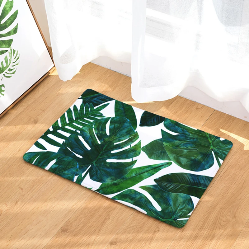 HomeMiYN коврик для ванной рисунок темно-зеленые листья кухня ванная комната Противоскользящий дверной коврик цифровой коврик для ног домашний пол ручная стирка