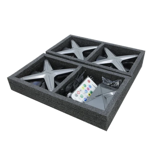 ALSEYE X12 RGB Fan 3pieces 120mm PC Fan Set with Romote control Compatible with Asus Gigabyte Msi Motherboard RGB Control gray