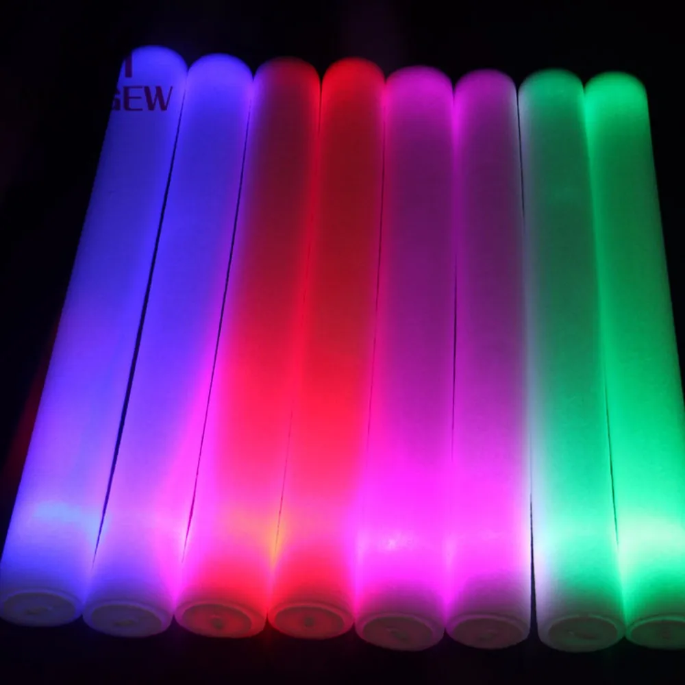 

MUQGEW Light Up Multi Color LED Foam Stick Wands Rally Rave Cheer Batons Party Flashing Glow Stick Light Sticks 30