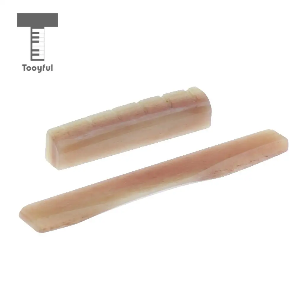 2pcs Acoustic Guitar Bridge Saddle Nut Guitar Replacement Parts Camel Bone