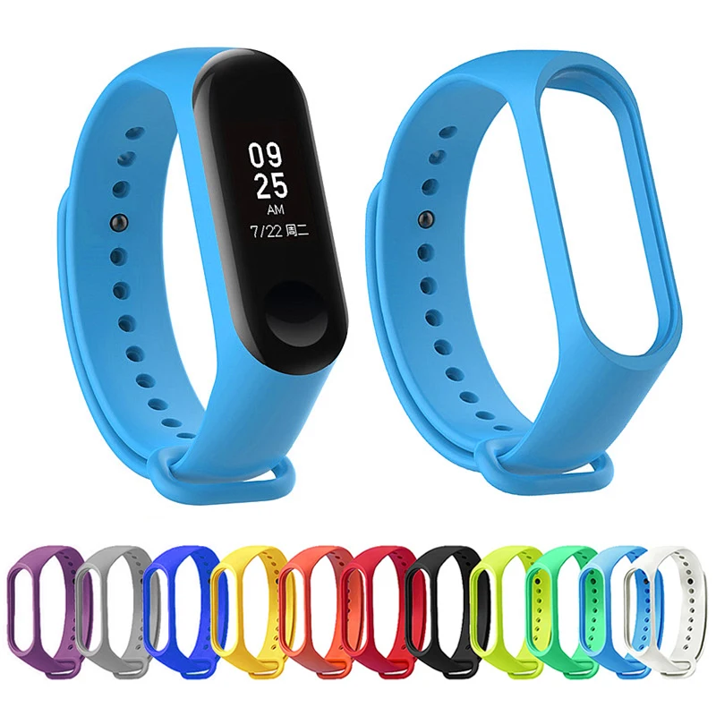 Цветной силиконовый ремешок на запястье для Xiaomi miband 4 2 3 аксессуары смарт