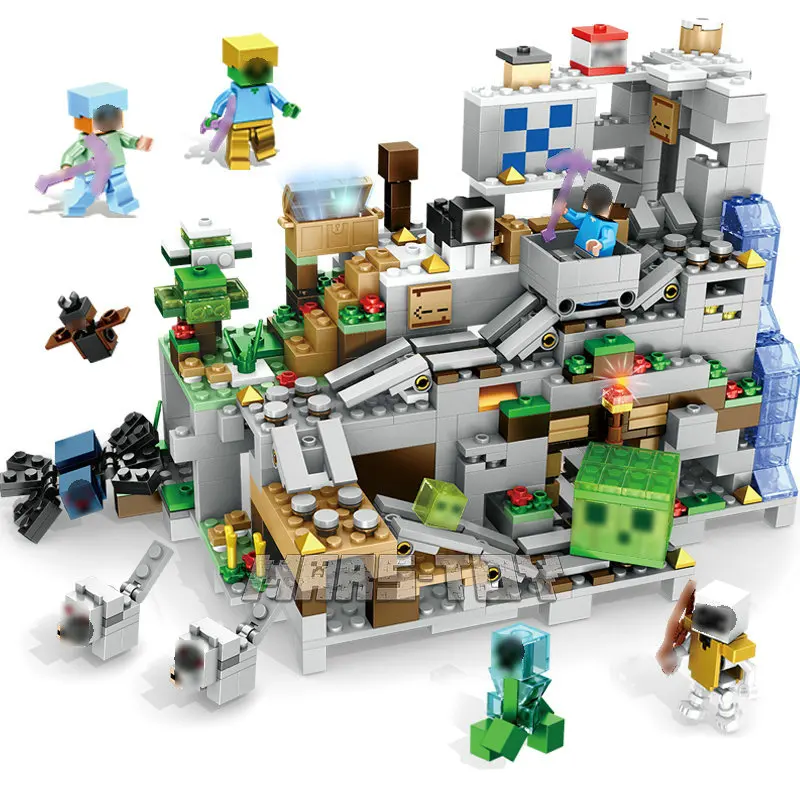 

Minecraft Building Blocks The Mechanism Cave With Action Figures Bricks Set Compatible Lepined Educational Toys For Children