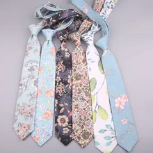 7 см женские мужские галстуки с цветочным принтом хлопковые галстуки для мужчин галстук с принтом тонкий Gravatas corbatas Модный свадебный деловой галстук галстуки