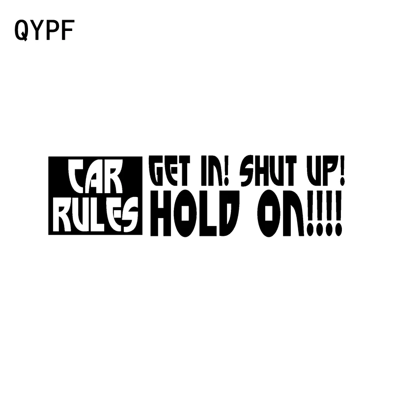 

QYPF 16.5CM*4.5CM Fun High-quality Car Styling Car Rules Decor Decal Car Sticker Black Silver C15-2115