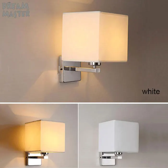 Modern Nordic Style E27 Wall Lamps Stainless steel Indoor Bedroom fabric Wall Light Reading Study Living Room Decoration fixture wall sconce lighting