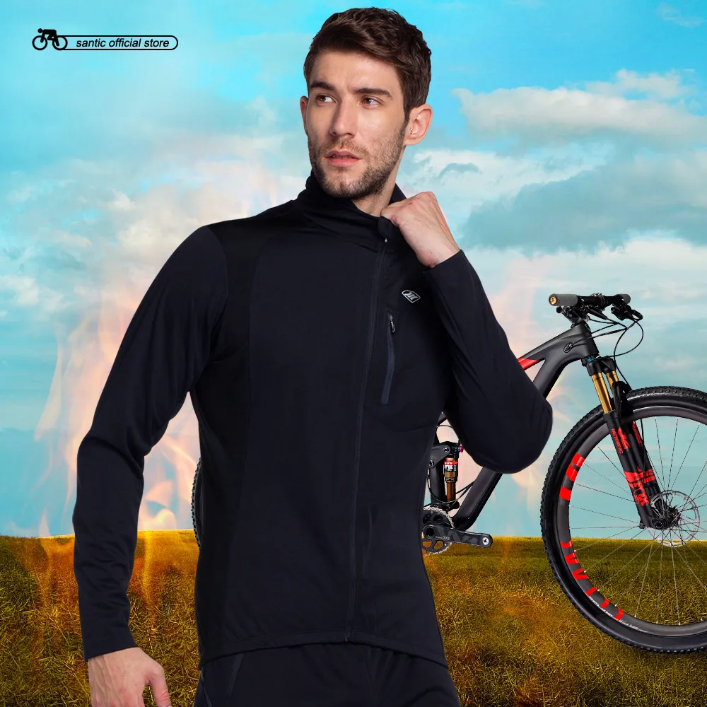 

Santic Mens Cycling Jersey Cycling Jacket Bike Winter Spring Cycling Jackets Cycling Windproof Jacket Bicycle Clothi KC6104H