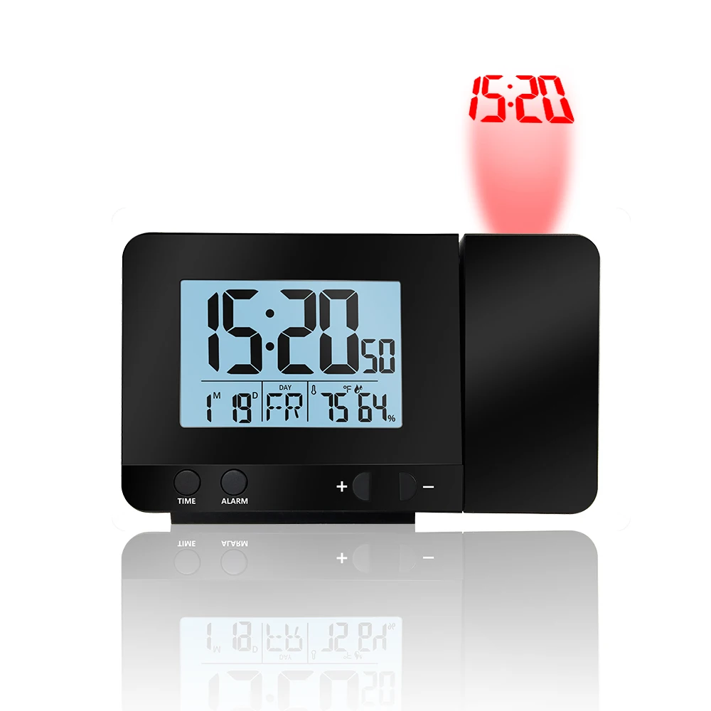

Digital Projection Alarm Clock Weather Station Outdoor Indoor Temperature Thermometer Bedside Wake Up Projector Clock