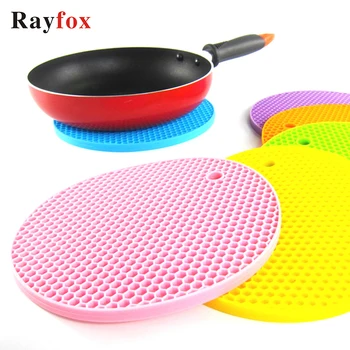

18/14/9cm Coasters For Kitchen Gadgets Silicone Heat Resistant Non-slip Mats Insulation Pad Placemat Kitchen Accessories Goods R