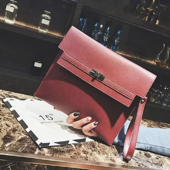 

Fashion Envelope Clutch bag For Woman Brand Design PU Leather Shoulder Bag Cimple Lady Clutches Handbag 4 Colors Free Shipping