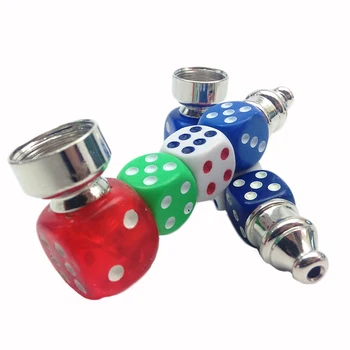 

Dice Creative Metal Pipes Tobacco Pipe Smoking Pipe Smoke Narguile Grinder Smoking Accessories Cigarette Holder