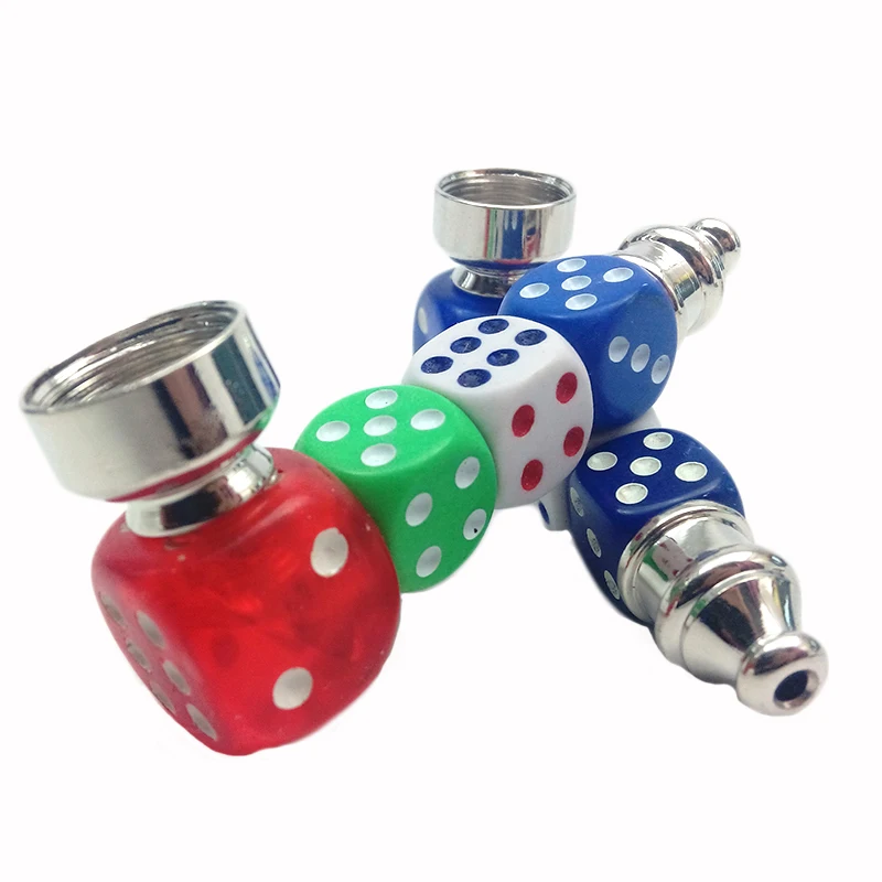 

Dice Creative Metal Pipes Tobacco Pipe Smoking Pipe Smoke Narguile Grinder Smoking Accessories Cigarette Holder