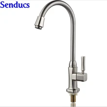 Envío libre Senducs Rana cocina grifo con sola manija único cocina fría agua mezclador del fregadero grifo de aleación de zinc grifos