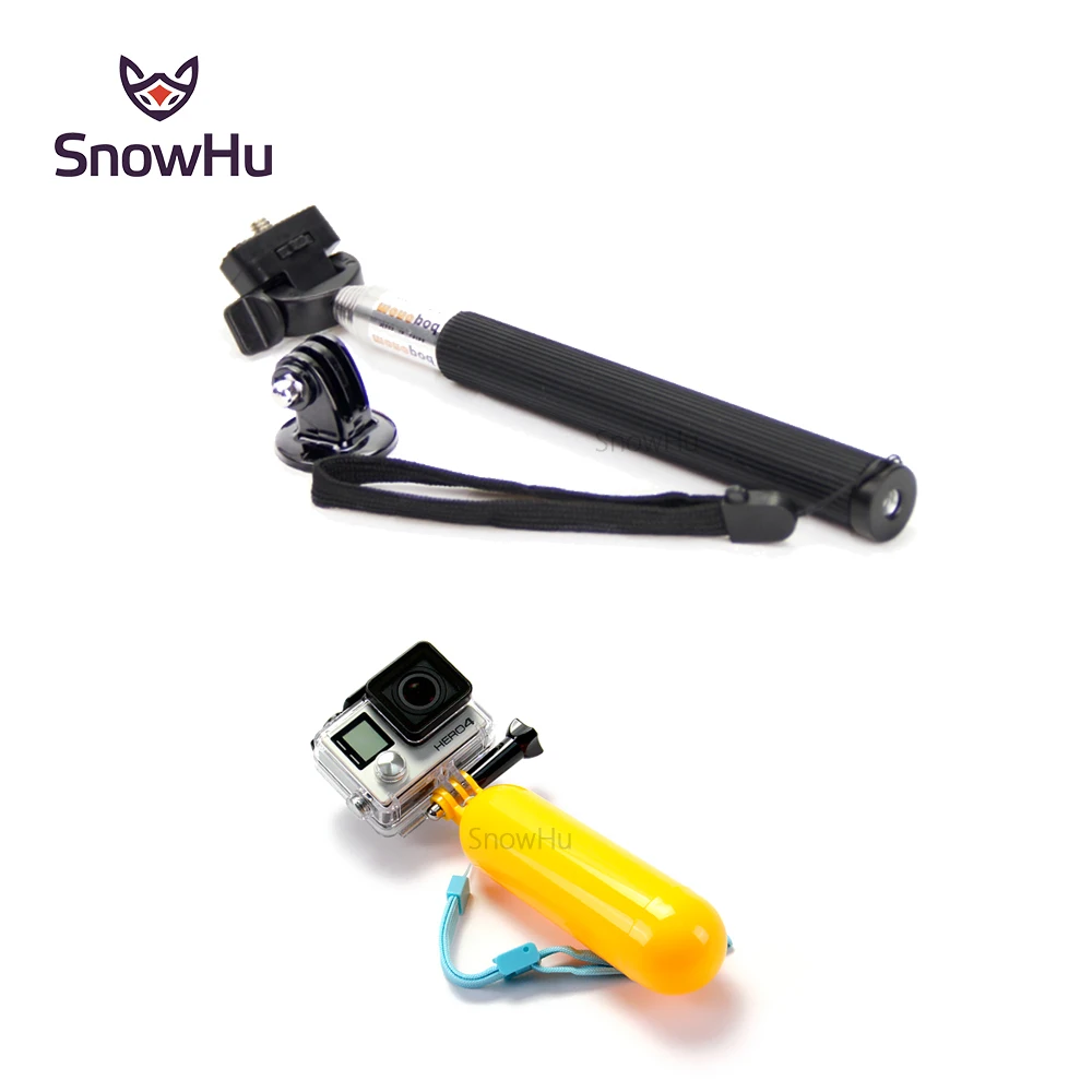 SnowHu for Go pro Accessories monopod mount+Handler Floating bobber for gopro hero 6 5 4 for sj4000 for Eken action camera LD12