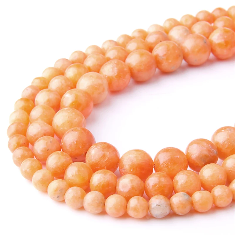 

Natural Orange Quartz Stone Beads 4/6/8/10/12mm Round Loose Orange Crystal Quartz Beads For Jewelry Making Bracelet Necklace