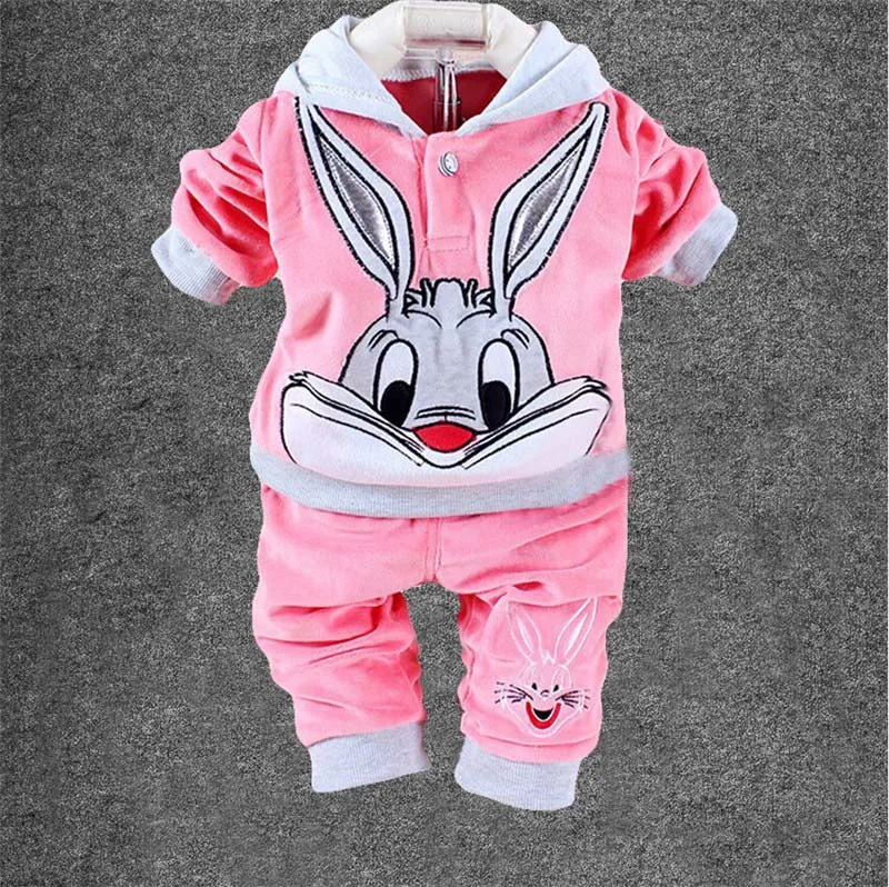 Одежда для новорожденных; Осень-зима г.; комплекты одежды для маленьких девочек; Одежда для младенцев; костюм из 2 предметов; хлопковый комплект одежды для малышей - Цвет: Pink