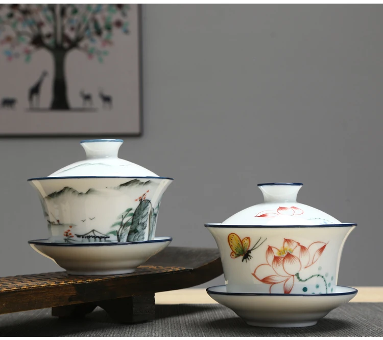 TANGPIN большая емкость керамическая супница gaiwan чашка ручная роспись ча чаша китайские чайные наборы кунг-фу 200 мл