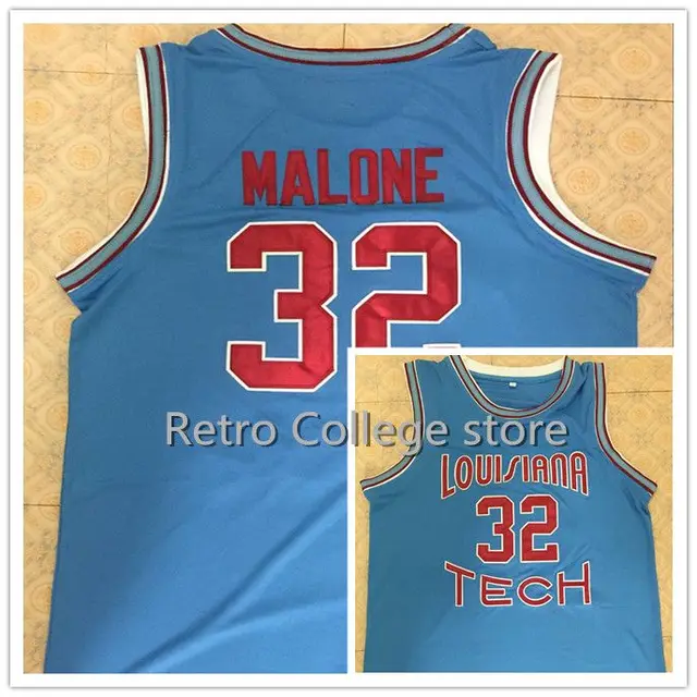 32 Karl Malone Louisiana Tech Bulldogs Mens Basketball Jersey