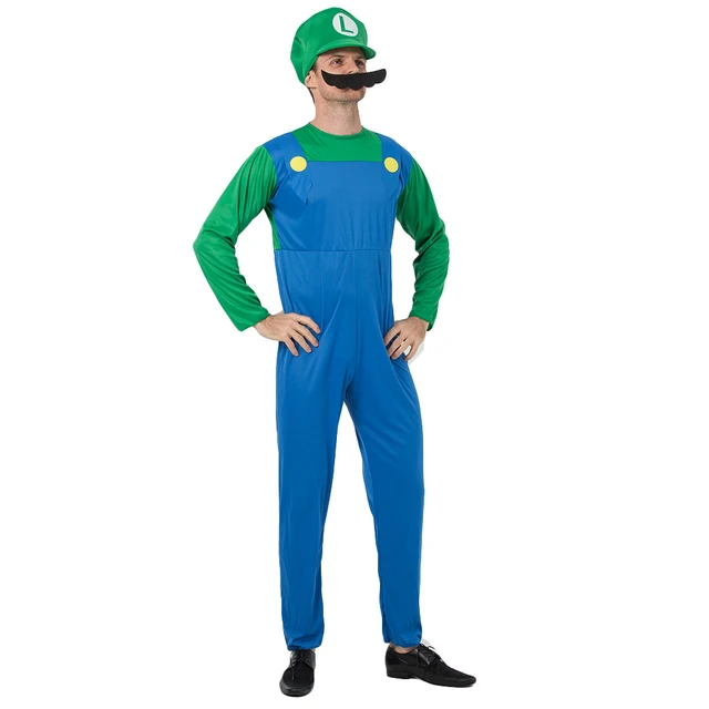Cosplay Adults and Kids Super Mario Bros Cosplay Dance Costume Set Children Halloween Party MARIO & LUIGI Costume for Kids Gifts -
