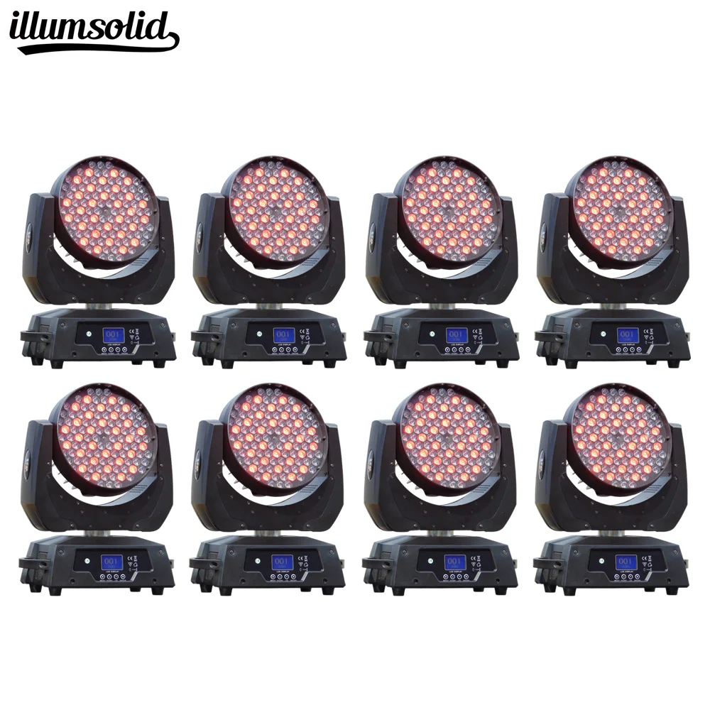 

8 pcs/lot LED beam moving head light 108x3w rgbw RGBW advanced 16 dmx channels for dj disco parties show lights