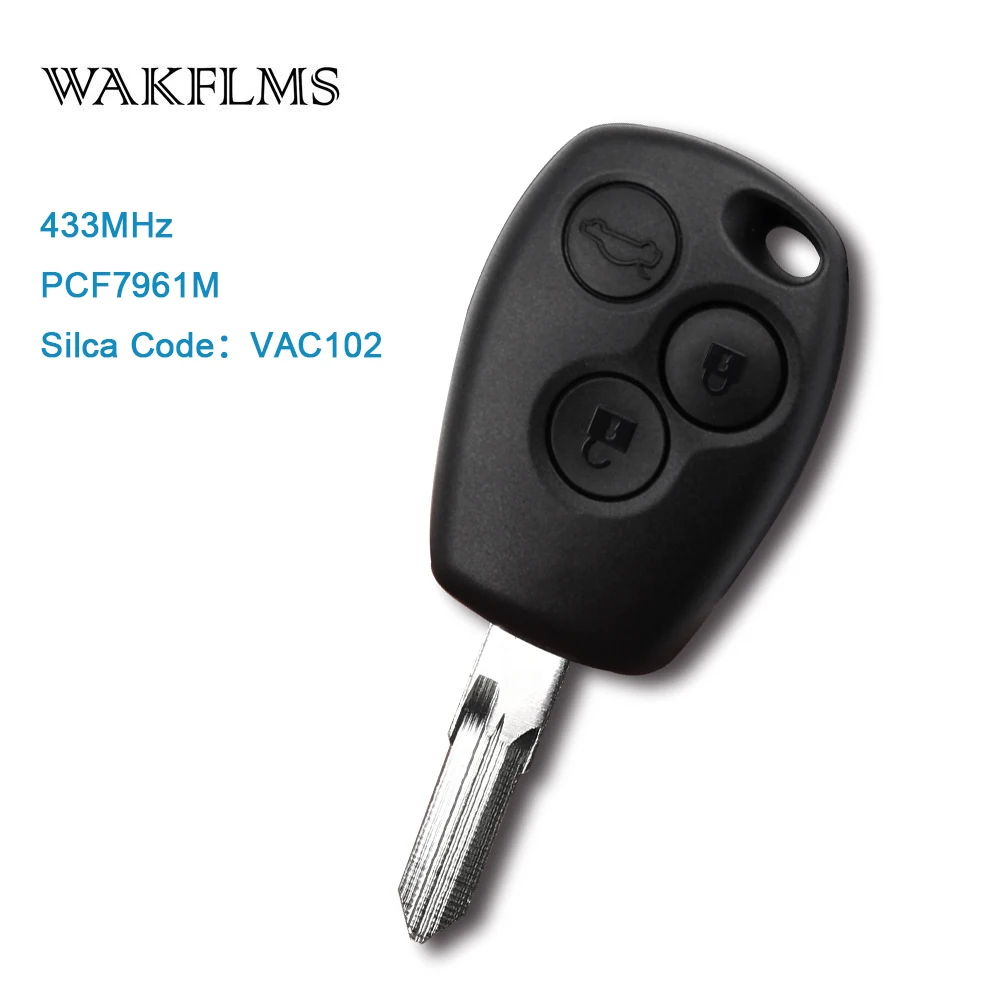 

3 button remote car key 434mhz with PCF7961M HITAG AES Chip for Renault no mark