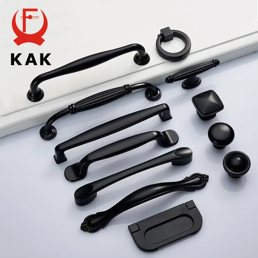 Kak 5 Stucke Zink Legierung Schwarz Schrank Griffe Amerikanischen Kuche Schrank Tur Zieht Schublade Knopfe Mode Mobel Griff Hardware Cabinet Pulls Aliexpress