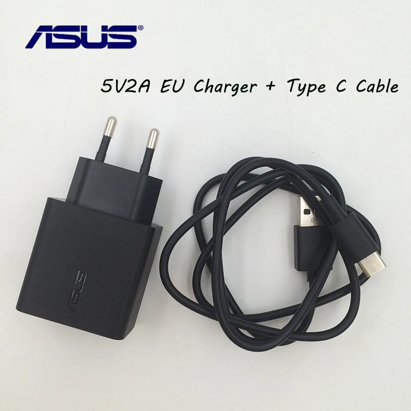 

100% Original ASUS USB Wall Charger 5V 2A EU adapter+2A USB 100cm Type C Data Cable for ASUS Zenfone 3 3 Ultra 3 Deluxe 4 4 pro