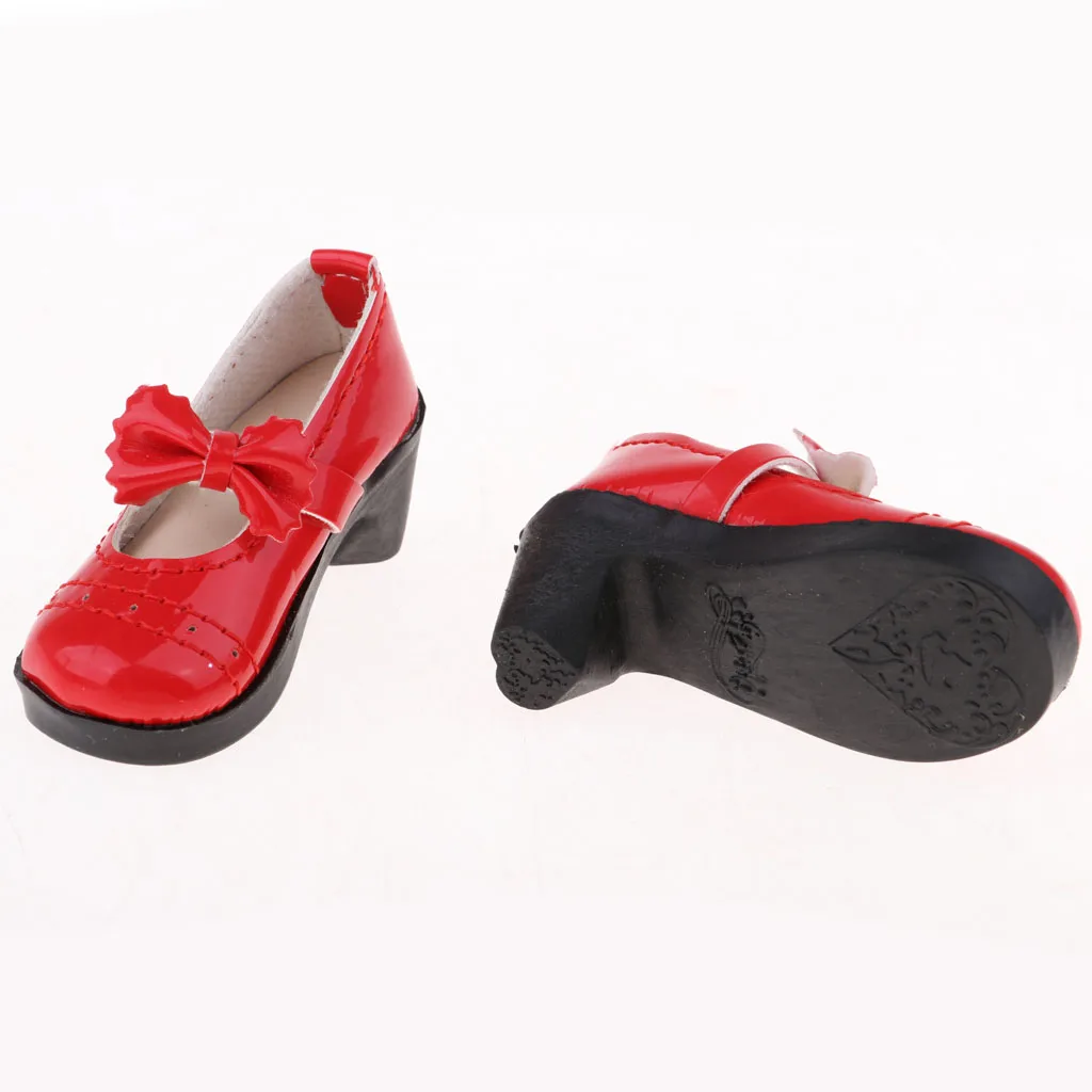 SD Shoes 1/3 BJD Shoes with Bowknot for Supper Dollfie DZ DOD MID Doll Red High Heels Party Outfit