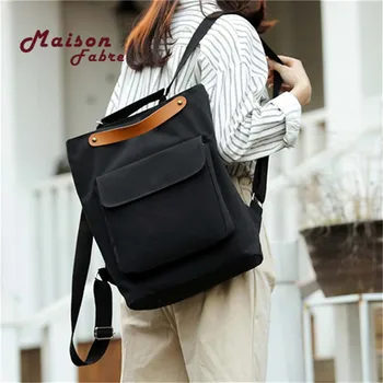 

Classic Waterproof Canvas Women Backpack Large Capacity Multiple Zip Pocket Backpacks Travel Bag Teenage Girls School Bag