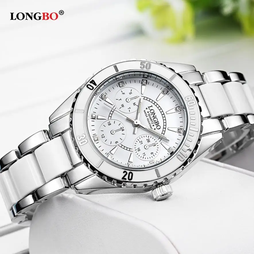 

#5001 Leisure Fashion Creative Woman Watch LONGBO Brand Fashion Watch Women Luxury Ceramic And Alloy Bracelet Wristwatch