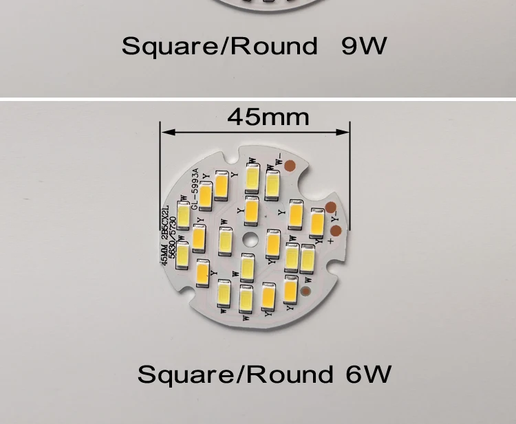 Двойной цвета светодиодный светильник источник для вниз светильник и магазины типа "сделай сам" лампы SMD5730 светильник доска теплый белый и белый, 6 Вт, 9 Вт, 12 Вт, 18 Вт круглые и квадратные