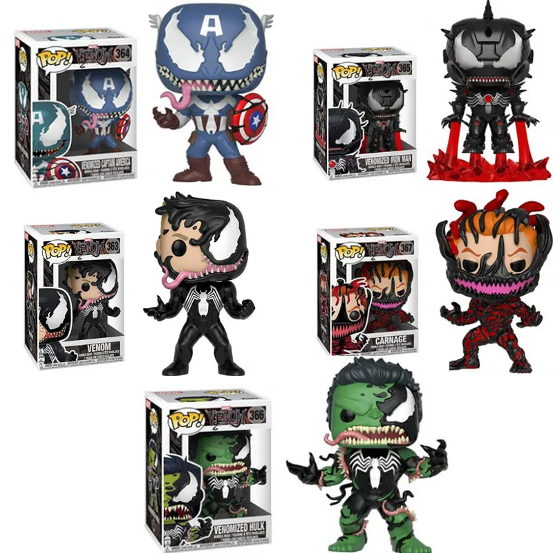 FUNKO POP Новые Мстители: Endgame Carnage Venomized Халк Железный человек Капитан Американский фигурка игрушки для детей Рождественский подарок