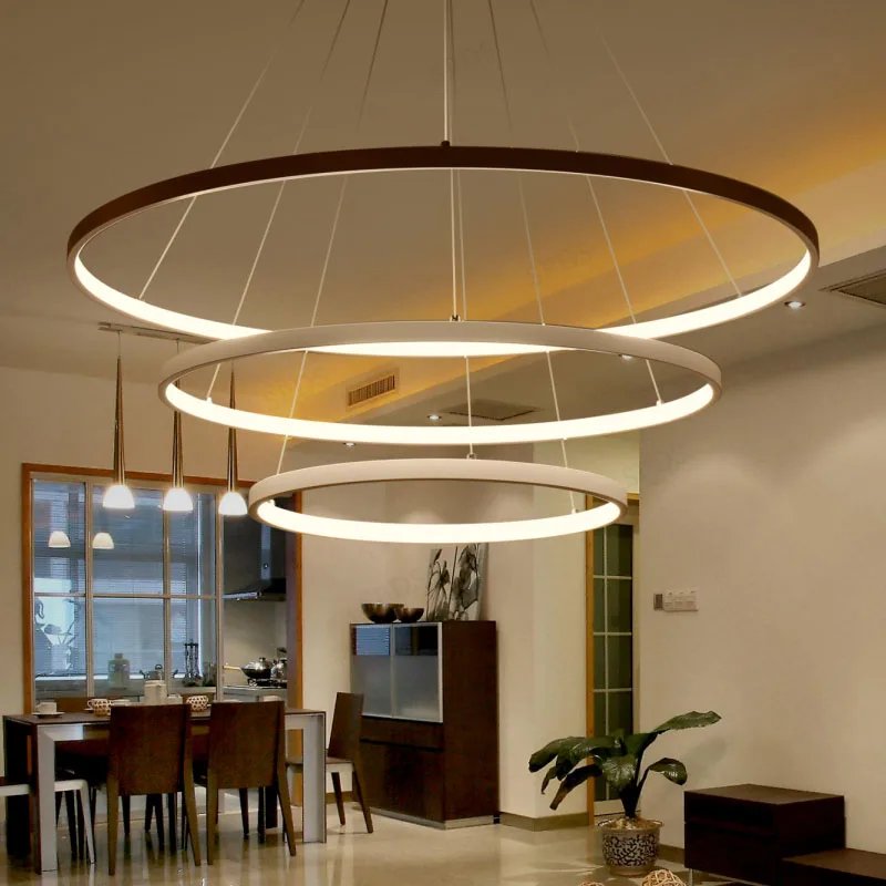 

Modern Aluminum Circle LED Home Restaurant Chandelier Surface Mount Indoor Restaurant Lighting Chandelier Lighting