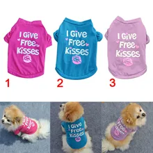 Одежда для домашних собак; футболка с буквенным принтом для щенков; хлопковая одежда с короткими рукавами; сезон лето-весна; товары для домашних животных; распродажа