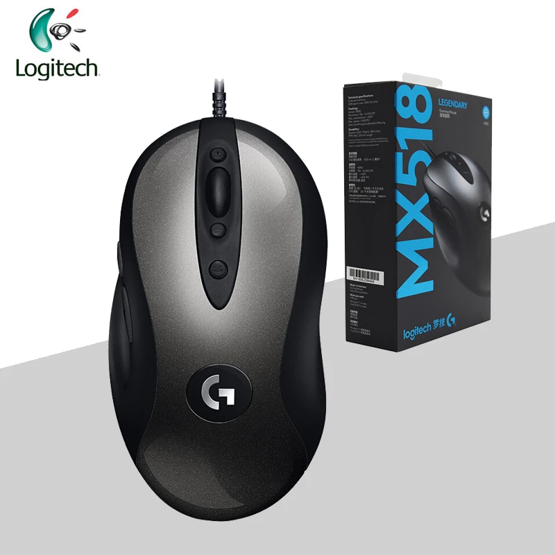 Оригинальная легендарная игровая мышь logitech MX518 с сенсором HERO 16000 dpi, Классическая мышь с уровнем температуры, Legend Reborn, для мыши, геймера