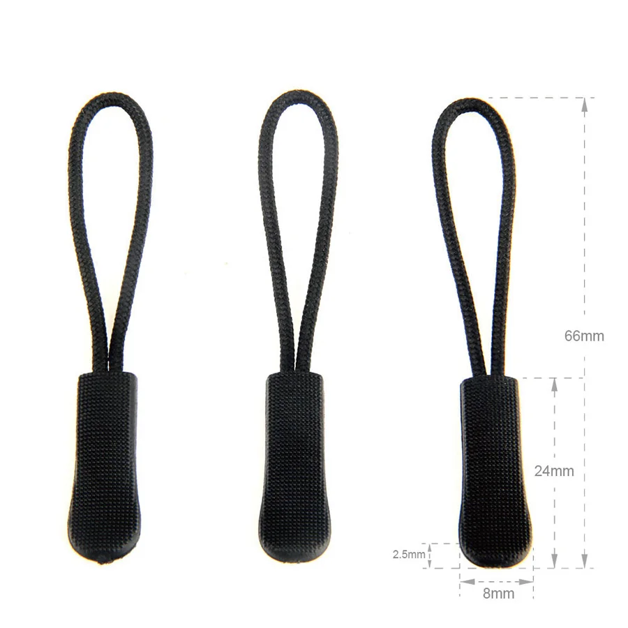20Pcs/lot 16 Color Camping Outdoor Equipment Tool Costumes Bags Zipper Tail Rope Anti-theft Longer Zipper pull Rope