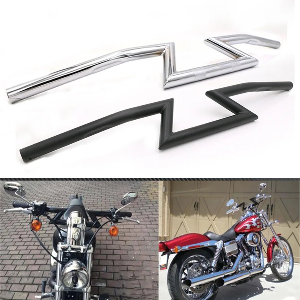 

Universal 7/8" 22mm Motorcycle Metal Black Chrome Drag Handlebar Z Bars For Honda Yamaha Suzuki Kawasaki Triumph