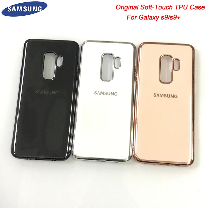 

Original Samsung Galaxy S9/S9 Plus Transparent Case Soft TPU Full Protective Cover Smooth Skin Plating Case For S9/S9+ With Logo