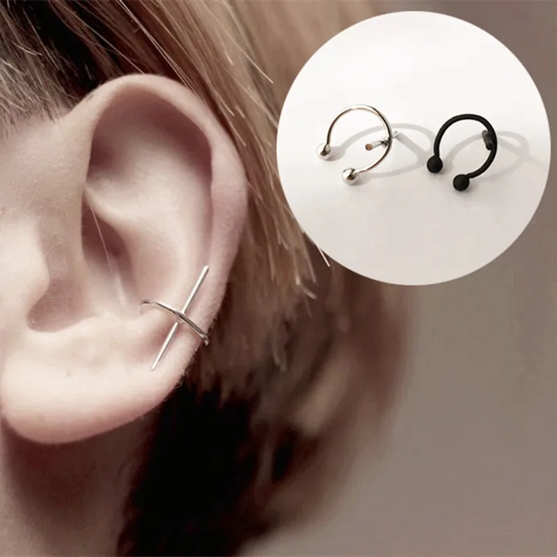 

1 piece Personality simple fine circle geometric cross earrings for women 4ED216