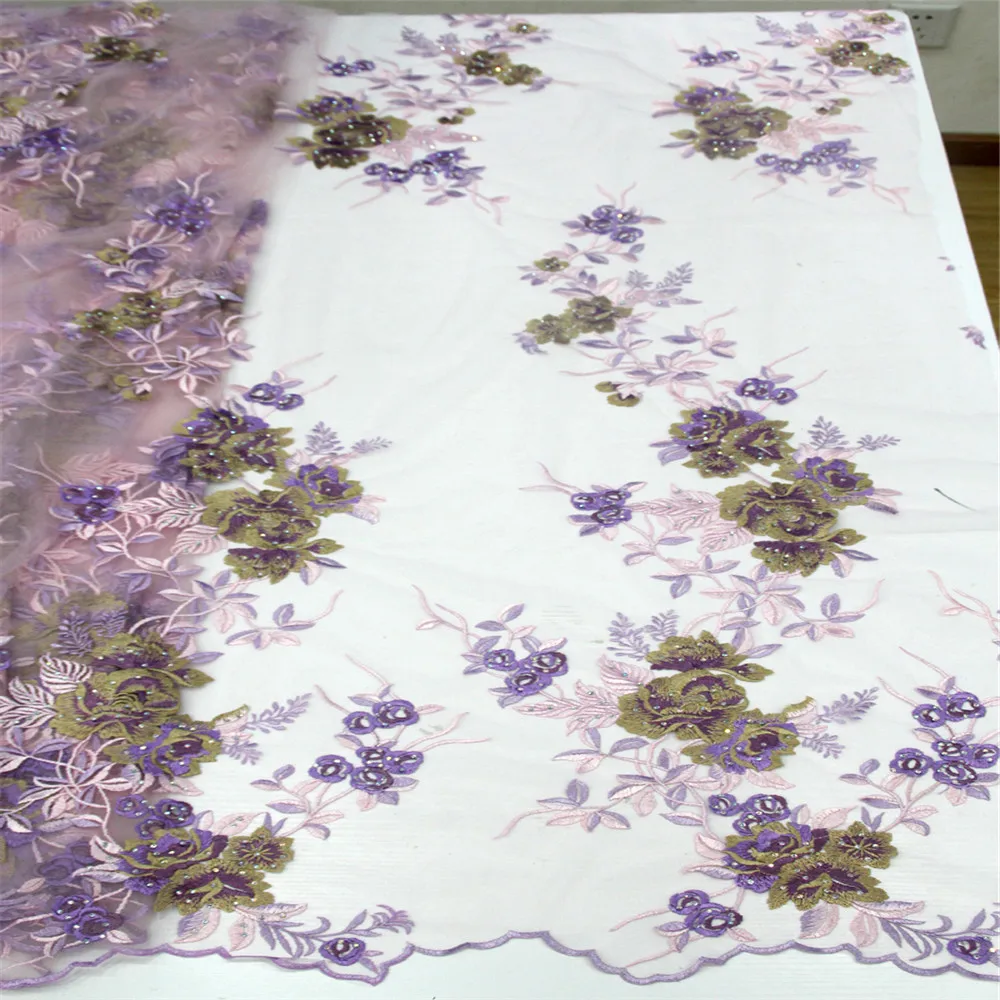 

Most Popular 2018 African Nigerian Embroidered Tulle Lace Fabrics For Evening Dress X489-8