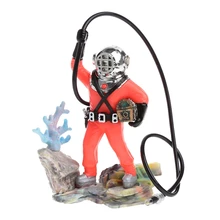 Fish Tank Use Sea Treasure Diver Action Aquarium Ornament Realistic Design Aquarium Decoration Stone Is Land Background ethical land use