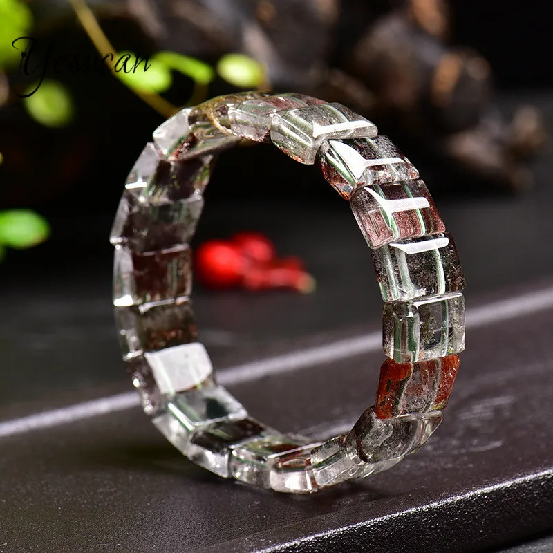 

Man Bangle Green ghost crystal Bracelet Natural flower phantom hand card four season color phantom hand row accessories bracelet
