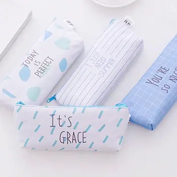 

1PC Canvas Pencil Case Pouch Bag Zipper Makeup Case Storage Pouch Cosmetic Bag Purse Organizer
