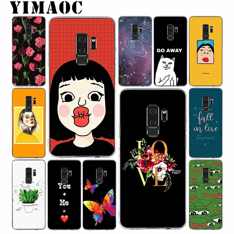 YIMAOC i am Cool Cute Funny Soft Silicone Case for Samsung Galaxy A5 A6 Plus A7 A8 A9 2018 J3 J5 J6 J7 2016 2017 EU Version |