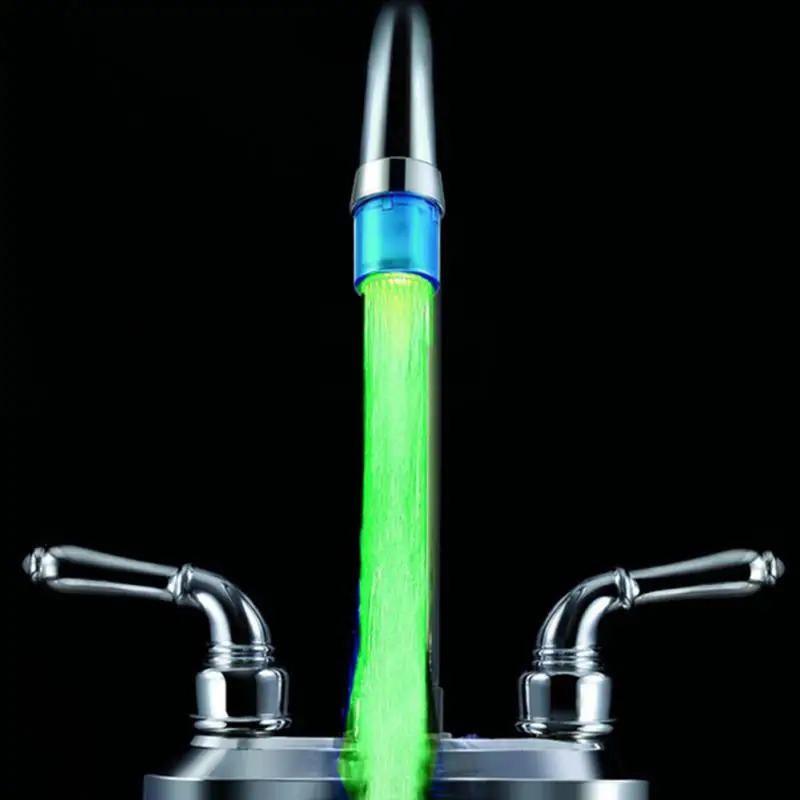 Wholesale 7 Colors Changing Water Faucet Glowing Bathroom Kitchen Accessories High Qualityin