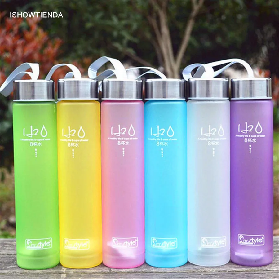 

ISHOWTIENDA 2018 New 1PC 20.5*4.6cm Portable Bike Sports Unbreakable 280ml Plastic Water Bottle Cycling Camping Drop Shipping