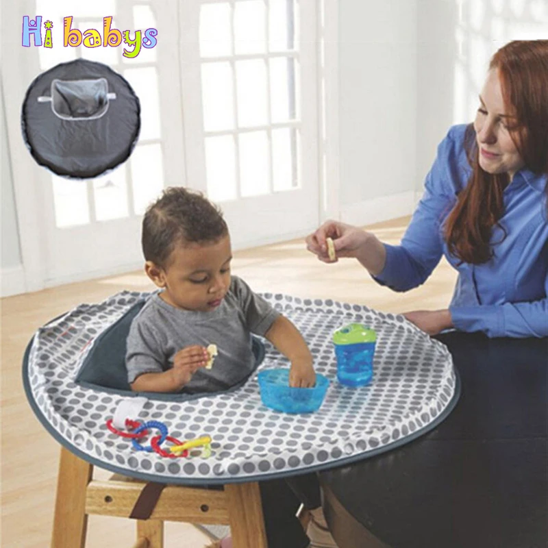 

Baby Eating Table Mat Prevent Baby Throw Things Waterproof Cloth Material Feeding Chair Cushion Round Folding Infants Pad