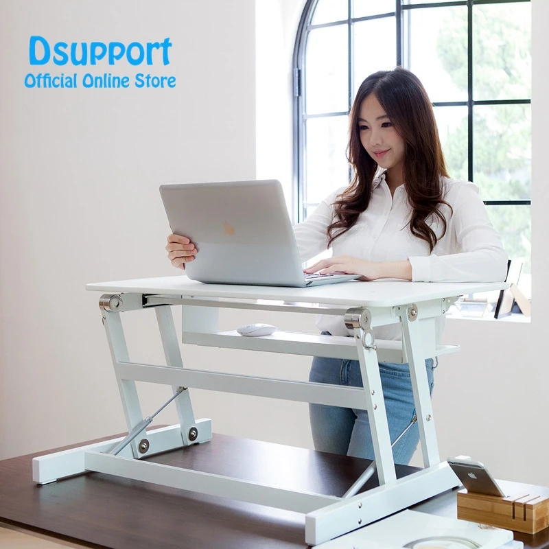 

EasyUp Height Adjustable Sit Stand Desk Riser Foldable Laptop Desk Stand With Keyboard Tray Notebook/Monitor Holder Stand