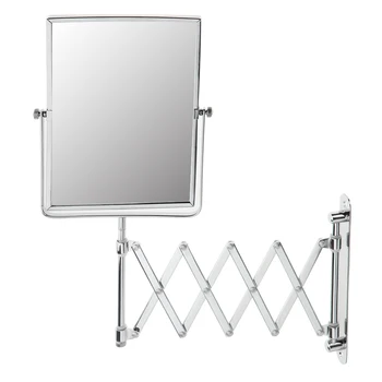 

Elegant Stainless Steel Wall Mount Double Sided Extendable Bathroom Hotel Stores Shaving Makeup Mirror 17" Expandable Bracket
