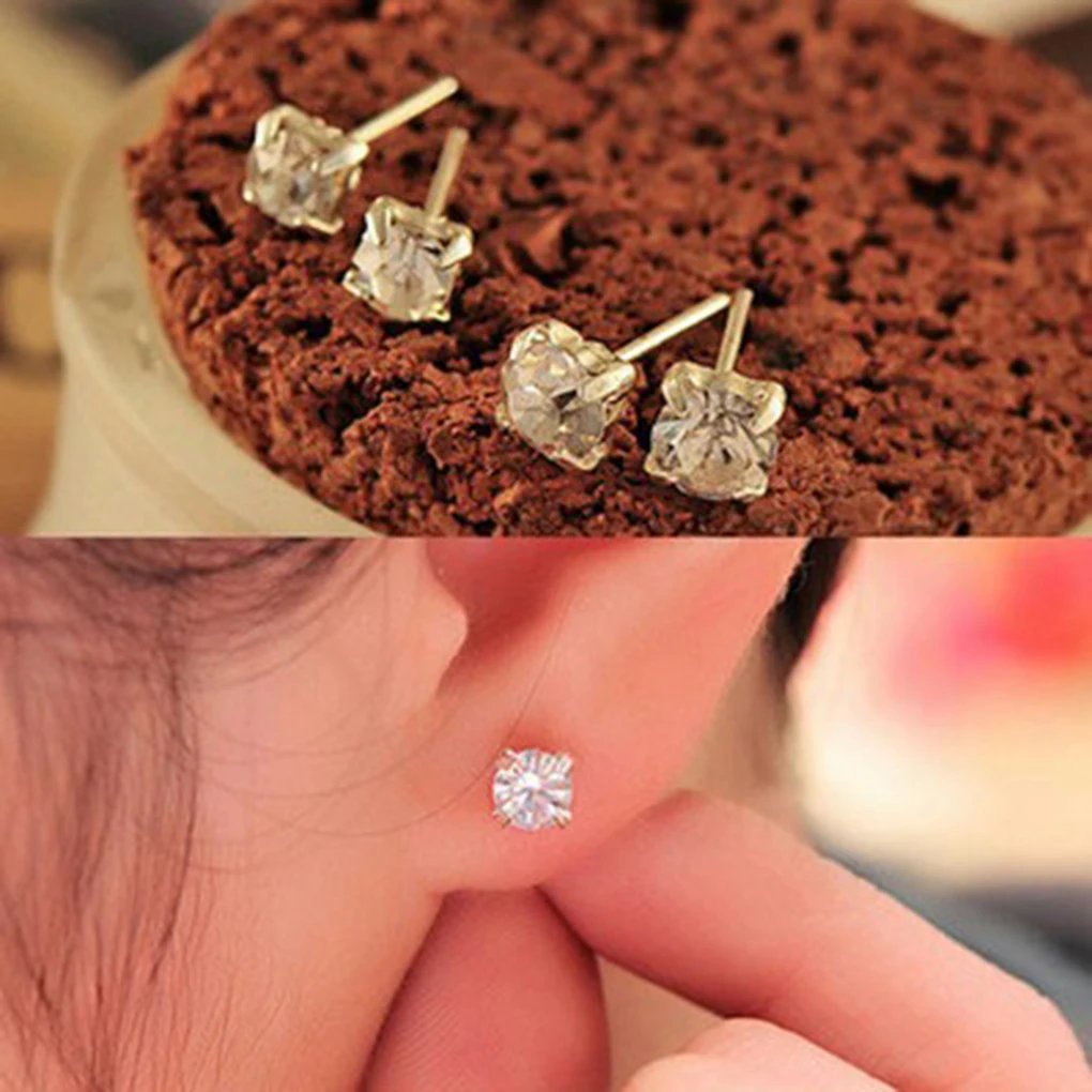 

Crystal Rhinestone Stud Earrings Piercing Ear Studs for Women Wedding Party Jewelry Gift